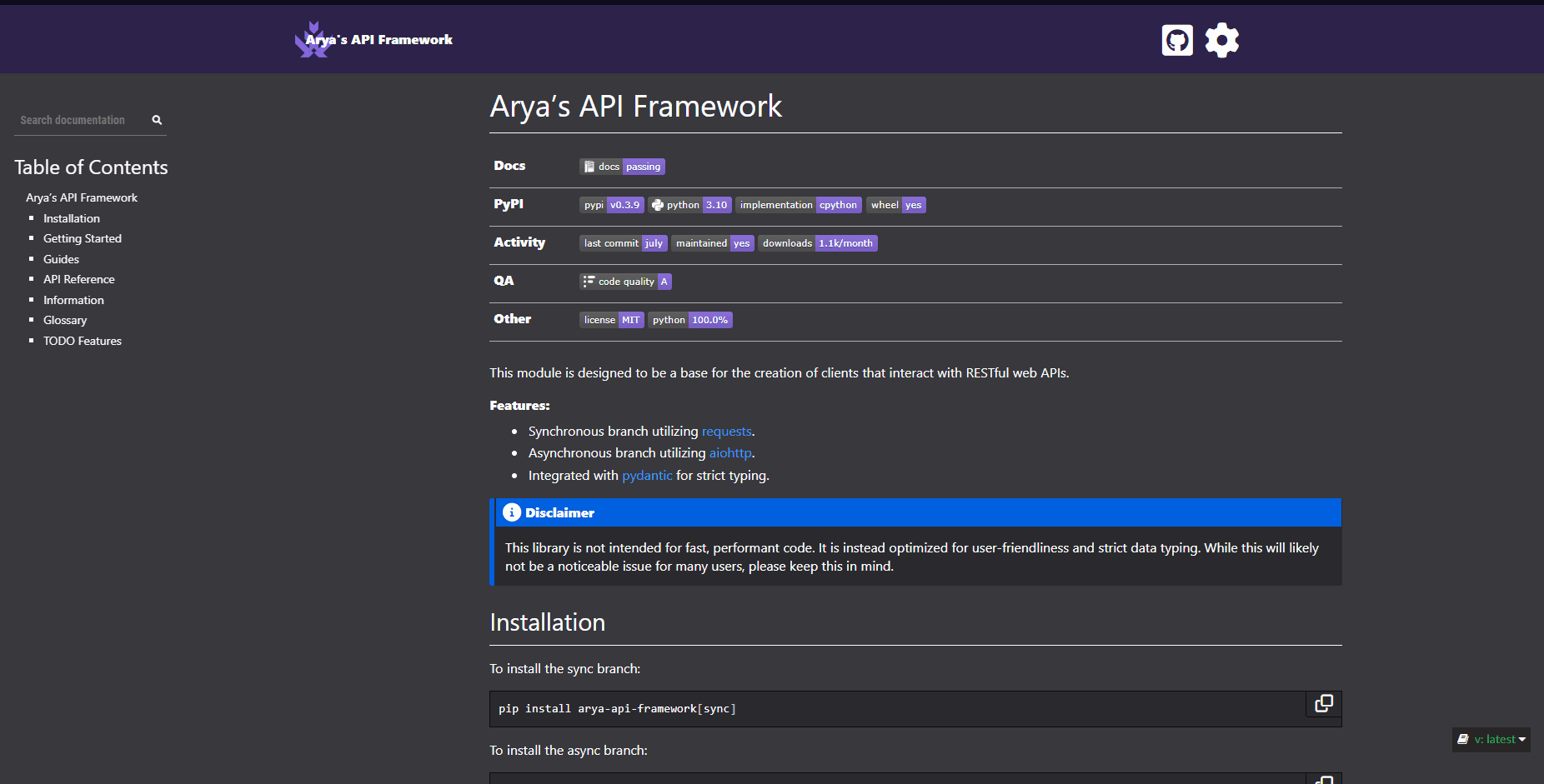 Python API Framework